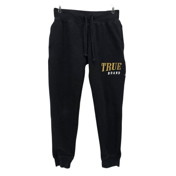 True Religion Other - True Religion Boys Medium Joggers Sweatpants Black Spell Out Pockets